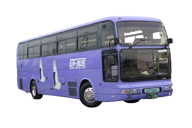 大型バス三菱　中２階　正席４５＋補助席８　５３人乗り
